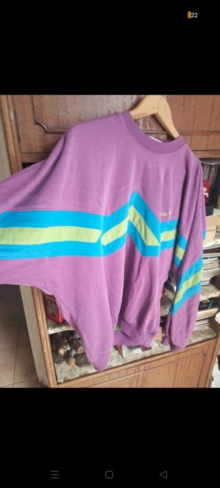 Sudadera Adidas Vintage 90s Morada y Verde