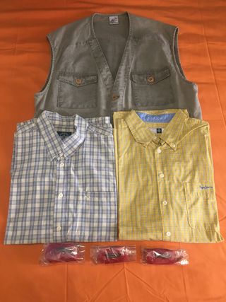 Lotto di abbigliamento: gilet, camicie Dockers e Pepe Jeans