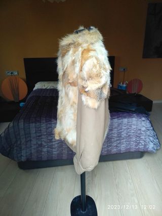 Chaqueta Piel Zorro Beige/Marrón