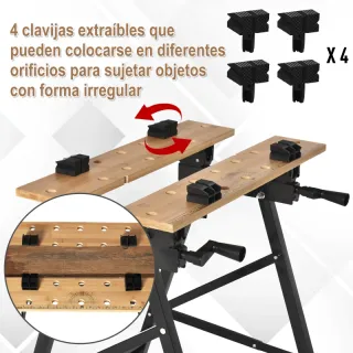 Banco de Trabajo Plegable 63,5x60,5x78 cm