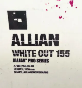 Tabla Snowboard Alían White Out 155
