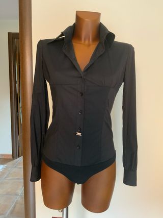 Camisa Joël Wit Negra Manga Larga