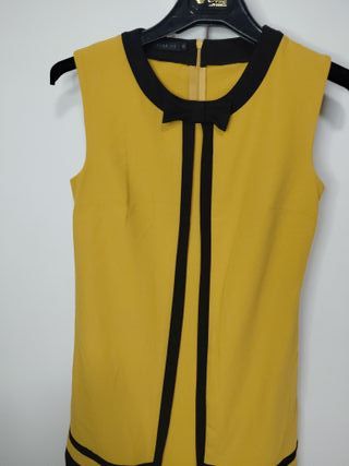 Vestito corto vintage giallo e nero