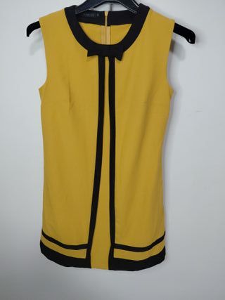 Vestito corto vintage giallo e nero