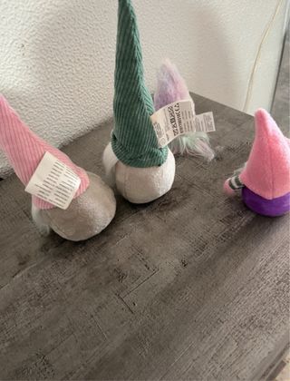 Set di 4 decorazioni a forma di gnomi ed elfi