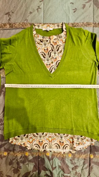 Maglia donna verde fantasia