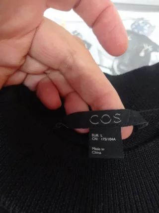 Jersey Cos 100% Lana Negro