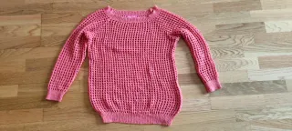 Jersey rosa ganchillo manga larga