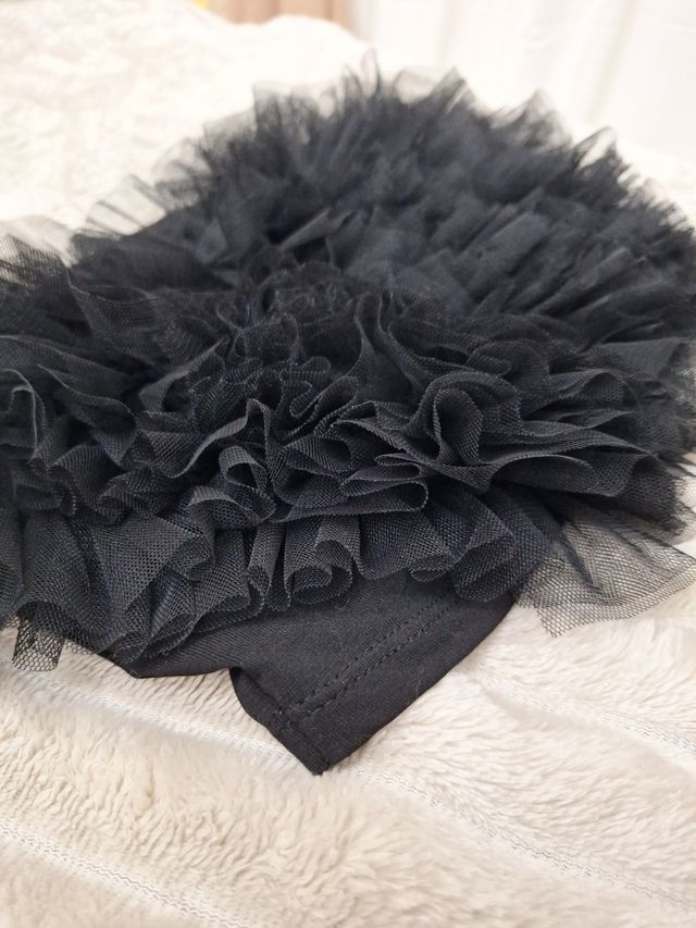 Top fiesta volantes tul negro