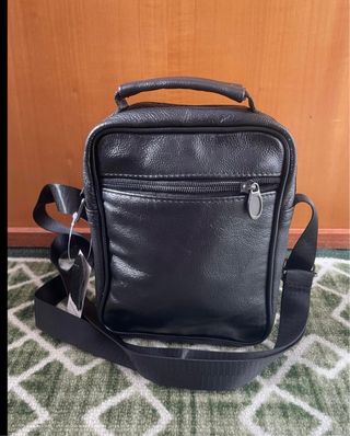 Borsello vera pelle tracolla uomo nero