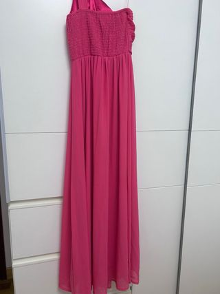 Vestido fiesta largo rosa/rojo talla S/M 
