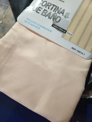 Cortina de baño beige poliéster