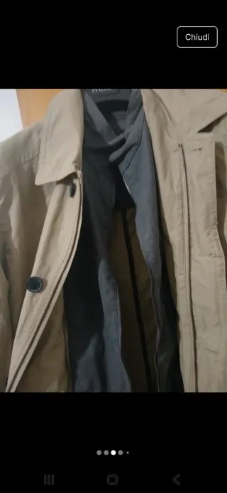 Giacca impermeabile Zara Man Beige Uomo XL c