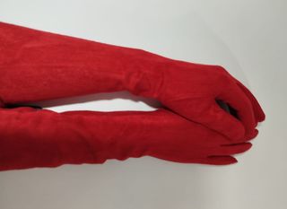 Guantes Antelina Largos Rojos
