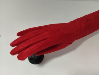 Guantes Antelina Largos Rojos