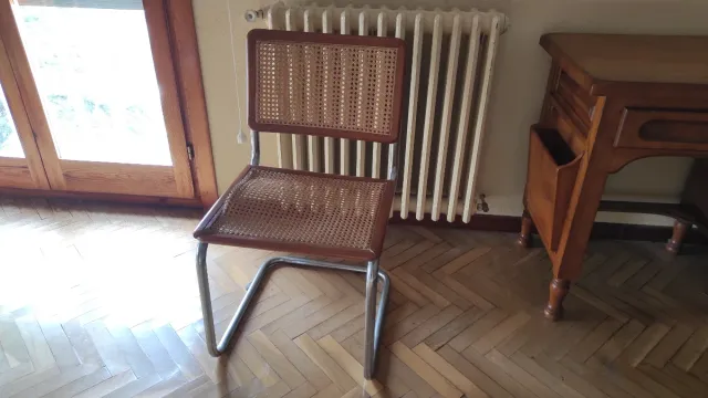 Silla Bauhaus Ratán Madera Metal