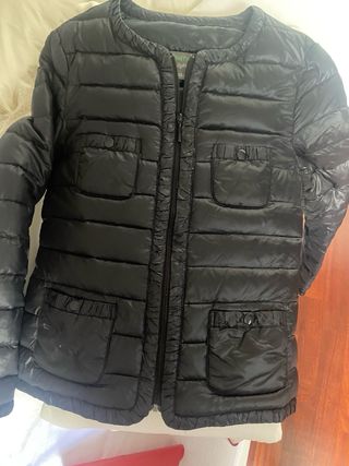 Chaqueta Benetton Plumas Fino Negra