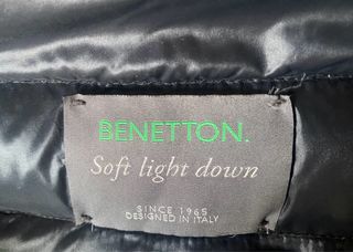 Chaqueta Benetton Plumas Fino Negra