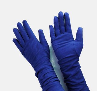 Guantes Antelina Largos Azul
