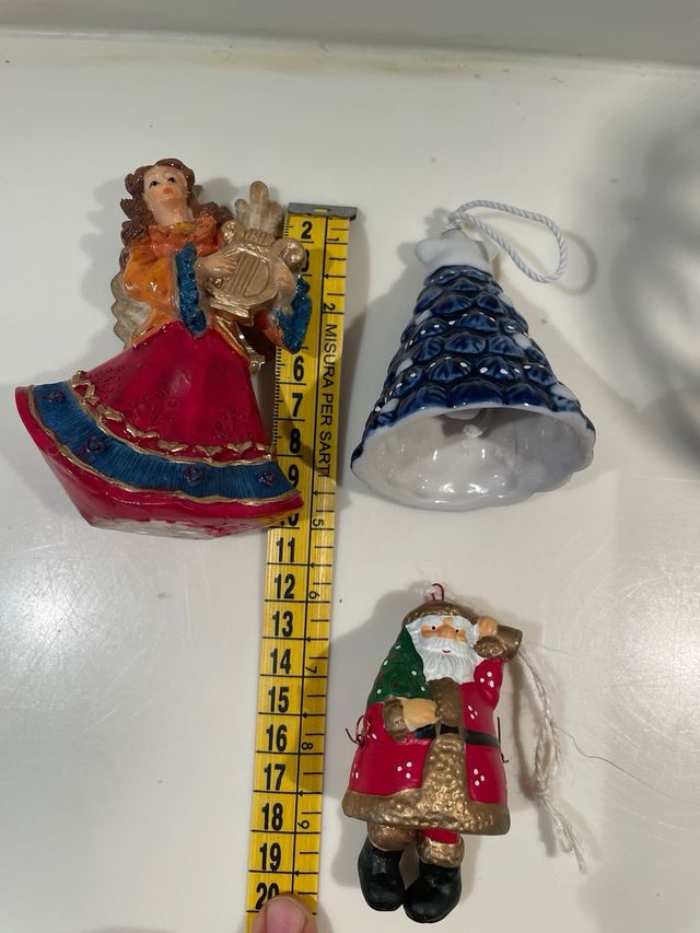 Lotto decorazioni e campanelle  Natale ceramica