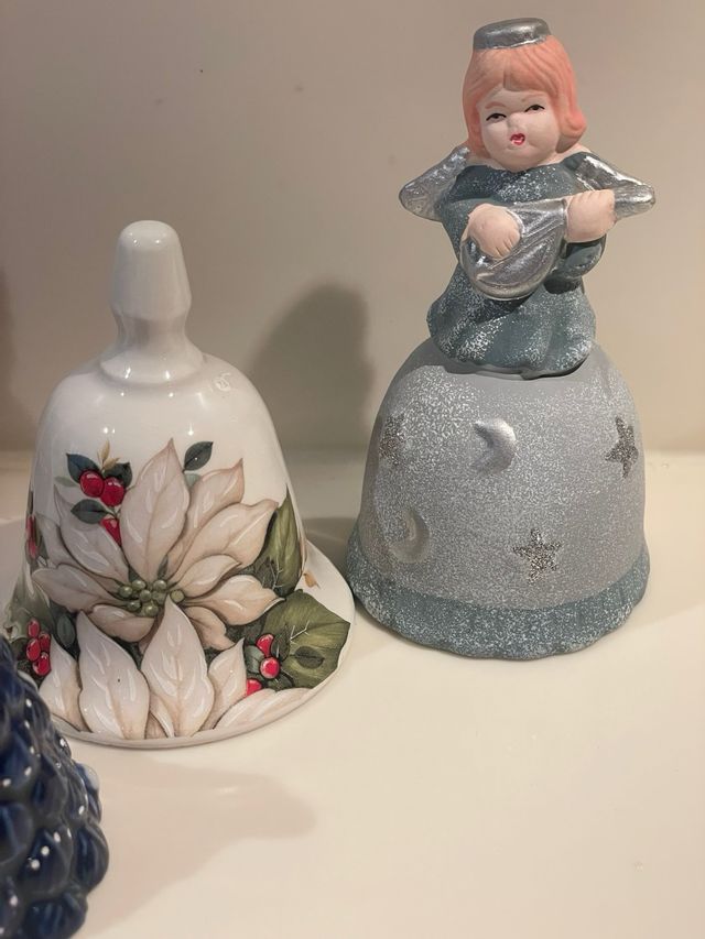 Lotto decorazioni e campanelle  Natale ceramica