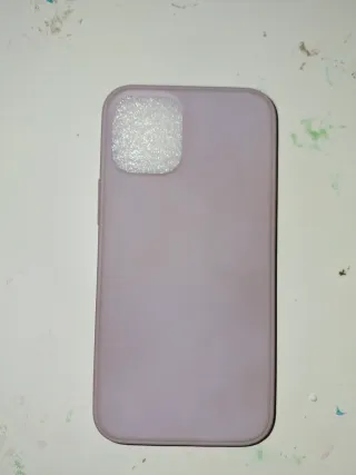 Custodia mini per iPhone 12 viola e cucita