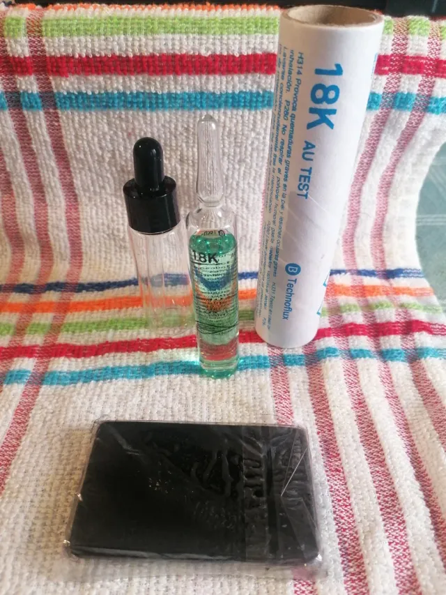 COMPROBADOR ORO, PIEDRA DE TOQUE Y CUENTAGOTAS 