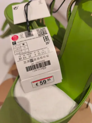 Zapatos plataforma Zara verde