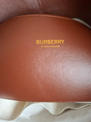 Bolso Burberry Society Blanco y Negro asas marrón