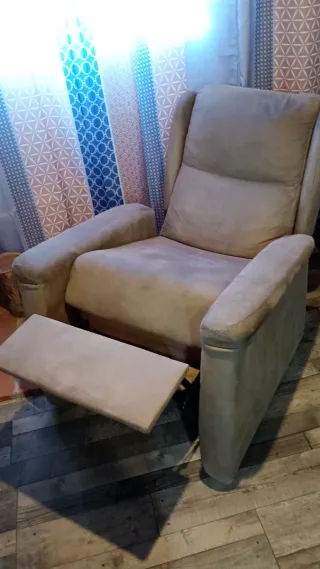 Sillón relax reclinable tela y metal