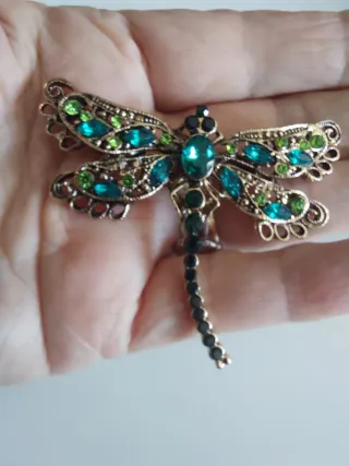 Broche libélula brillante joyas bisutería regalo