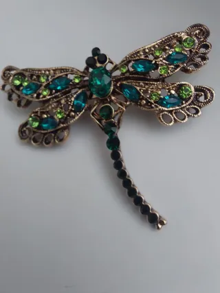 Broche libélula brillante joyas bisutería regalo