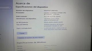 Portátil HP i7 9750 16GB RAM Plata/Negro