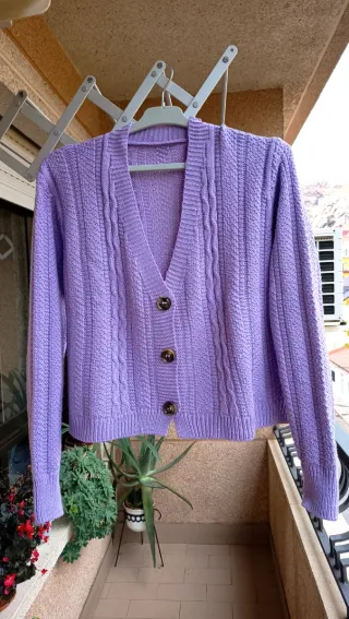 Chaqueta punto mujer lila
