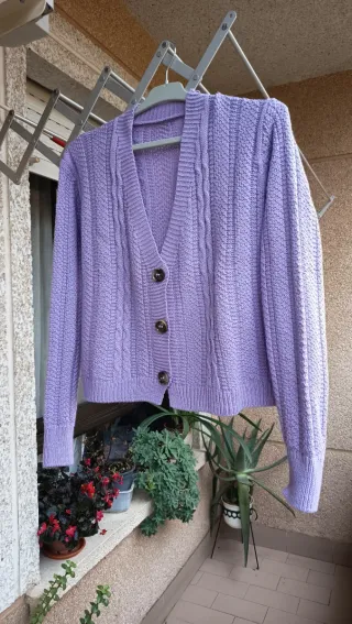 Chaqueta punto mujer lila