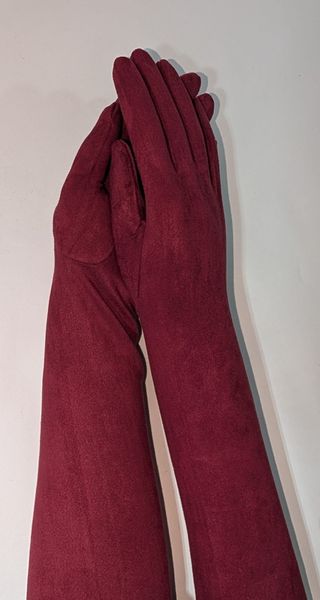 Guantes Antelina Largos Burdeos