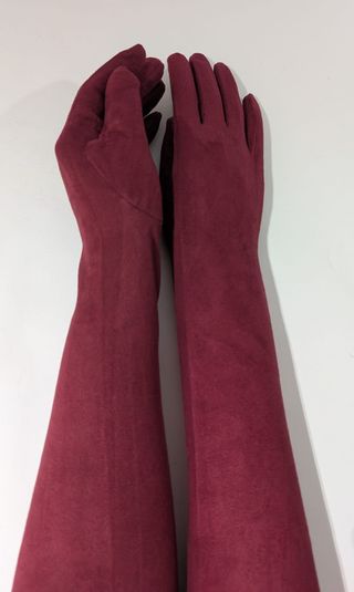 Guantes Antelina Largos Burdeos