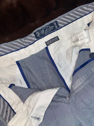 Pantalón de vestir gris a cuadros