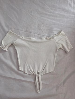 Top Bershka palabra de honor blanco Talla S