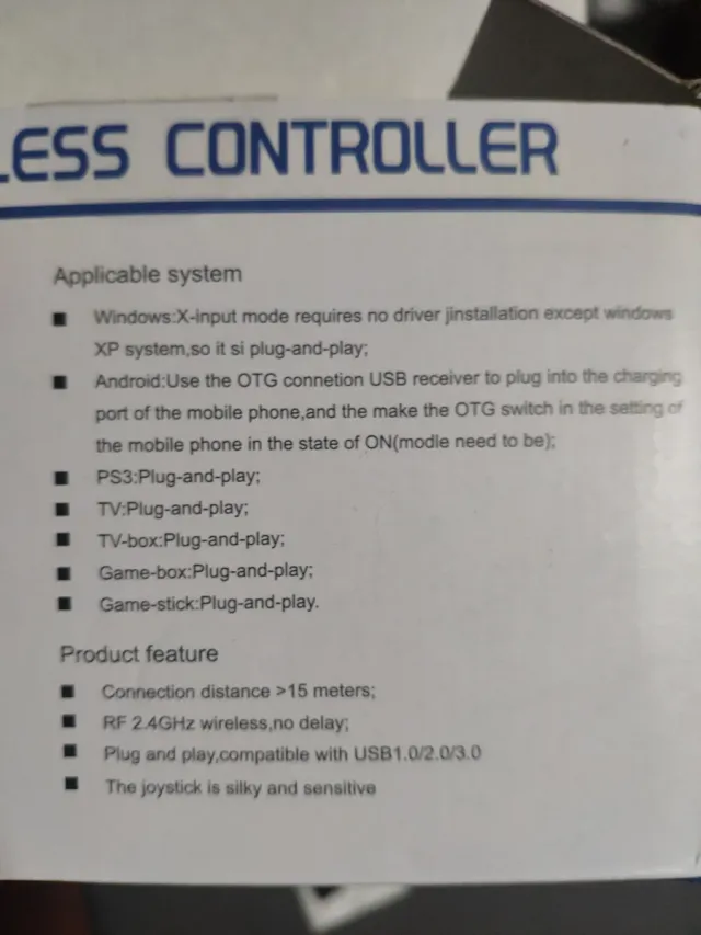 Mando Inalámbrico 2.4G PC/PS3/Android/TV