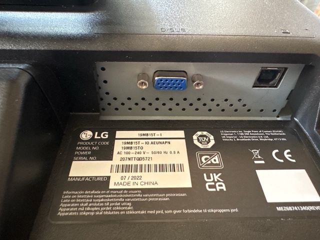 Monitor LG 19MB15T nero