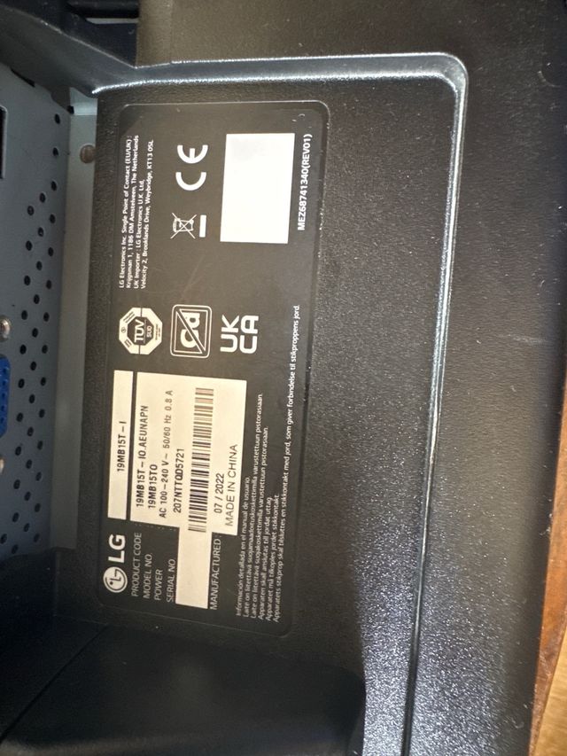 Monitor LG 19MB15T nero