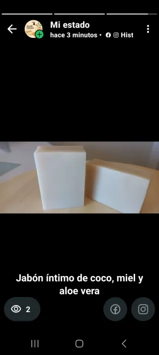 Jabón natural artesanal para zona íntima 