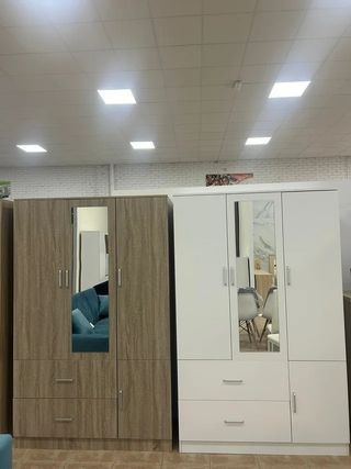 Nuevo armario 3 puertas blanco y 2 cajones +espejo