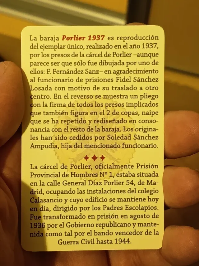 Baraja Porlier 1937 edición limitada
