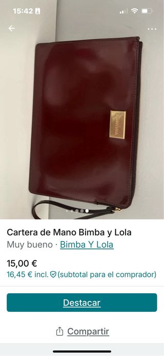 Cartera de mano Bimba y Lola Roja
Color Burdeos