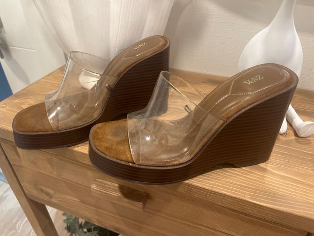 Zuecos Zara Vinilo Talla 38