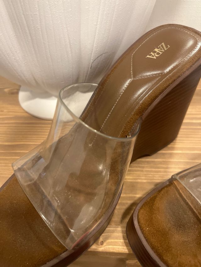 Zuecos Zara Vinilo Talla 38