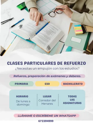 Clases particulares primaria, ESO y bachillerato