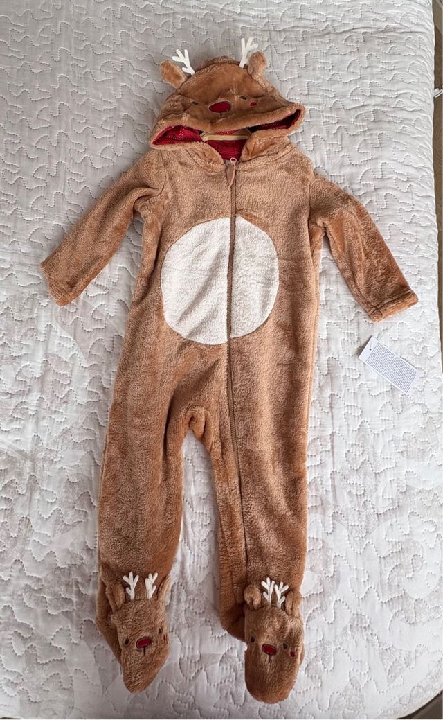 Pelele / Pijama reno Navidad 9/12 meses